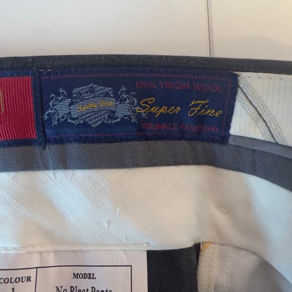 NWT Mantoni Men’s No Pleat Unhemmed Dress Pants Size 46R 100% Wool Gray Office - Picture 9 of 11